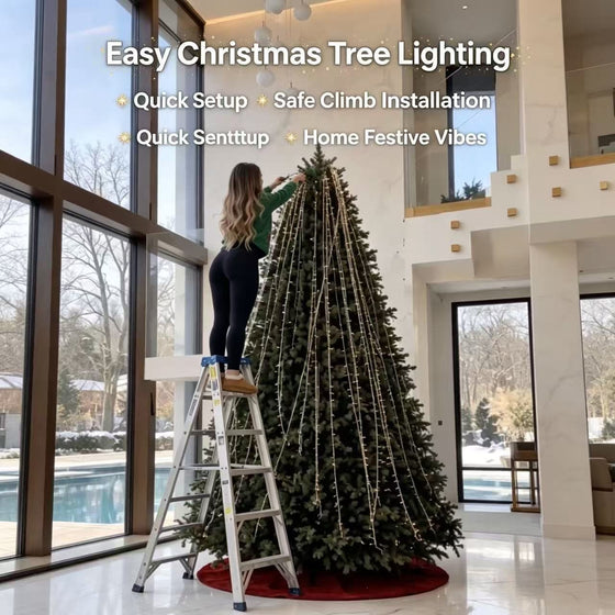 Smart RGBIC Christmas tree string lights with USB power, USB connector