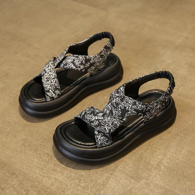 Women's Casual Square Toe Roman Sandals with Thick Sole