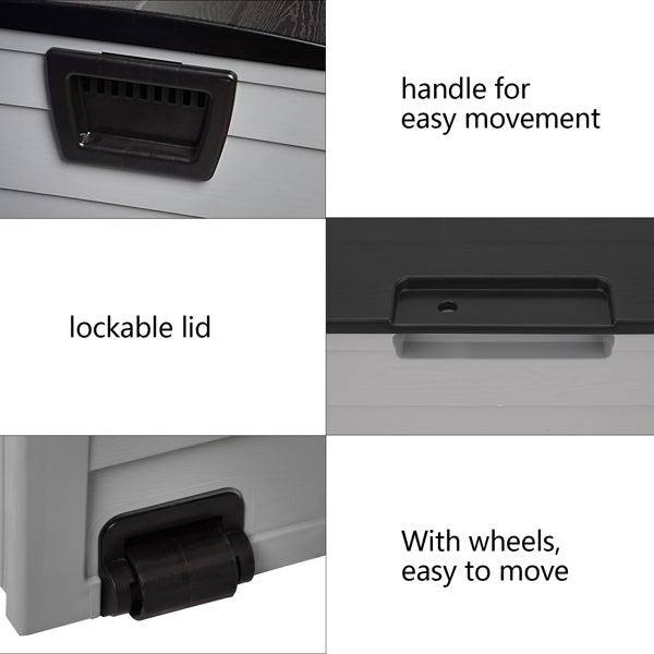 75-gallon storage box shown with dimensions view