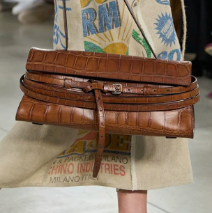 Solid Color Crocodile Pattern Shoulder Bag