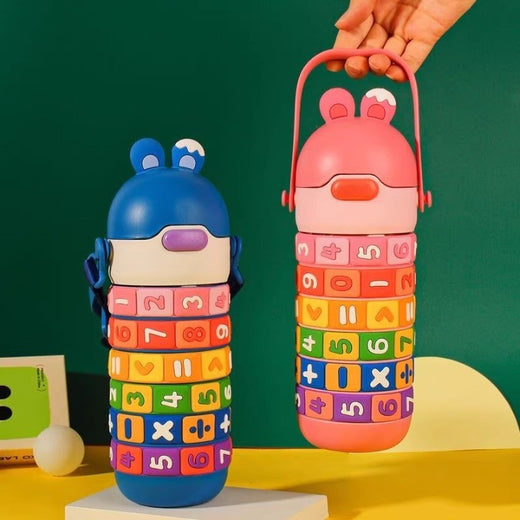 Portable straw water bottle