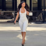 Women's Sleeveless Bodysuit with Low Neck and Open Back