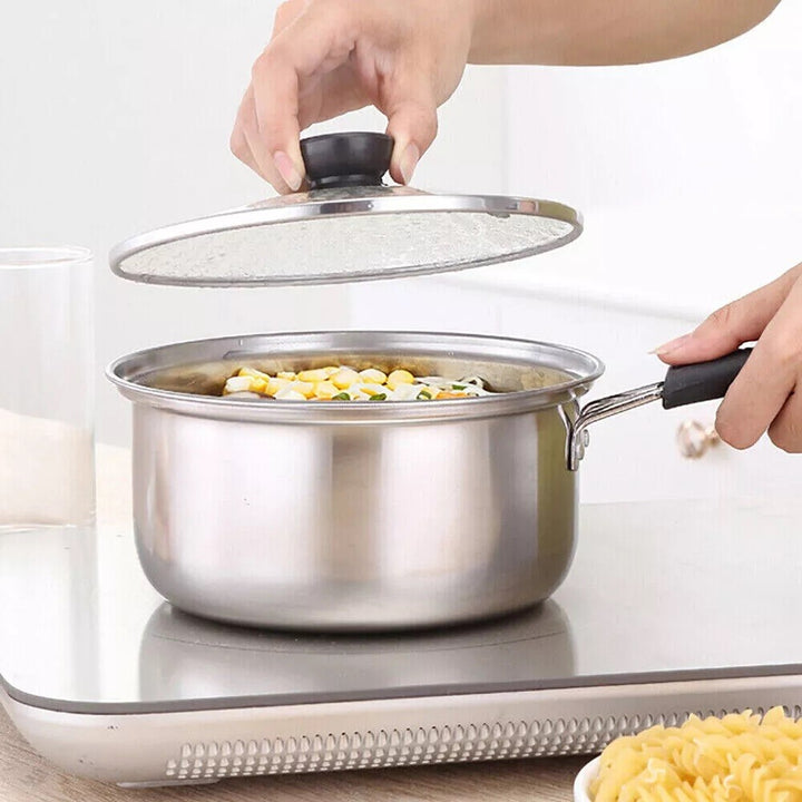 Induction cookware set on induction cooktop