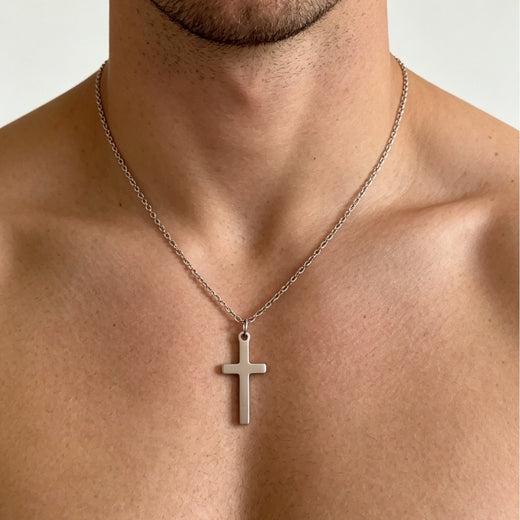 Minimalist Cross Titanium Steel Necklace product image 3