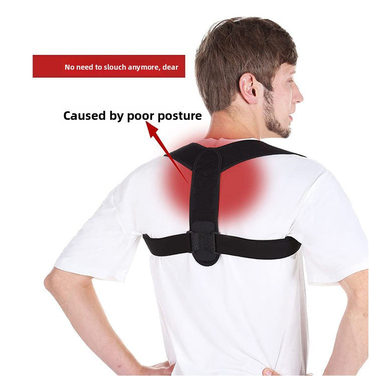 Black adjustable back support belt worn under clothing, photo 2