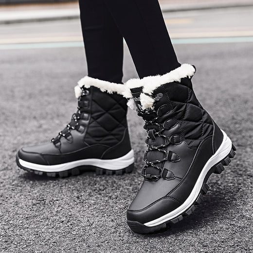 Women Fleece Lined Winter Snow Boots High Top Warm Cotton Shoes