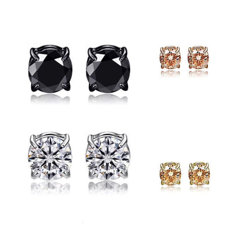 Unisex Magnetic Zircon Ear Clips Non Pierced Stud Earrings