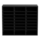 Wood mail sorter in office setting