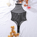 Mesh Open Crotch Jumpsuit Lingerie