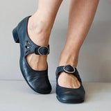 Low Heel Buckle Strap Casual Shoes