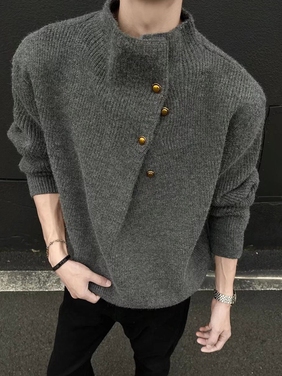 Men's Casual Turtleneck Long Sleeve Knitwear Top