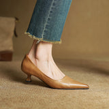 French Style Low Heel Pointed Toe Work Shoes