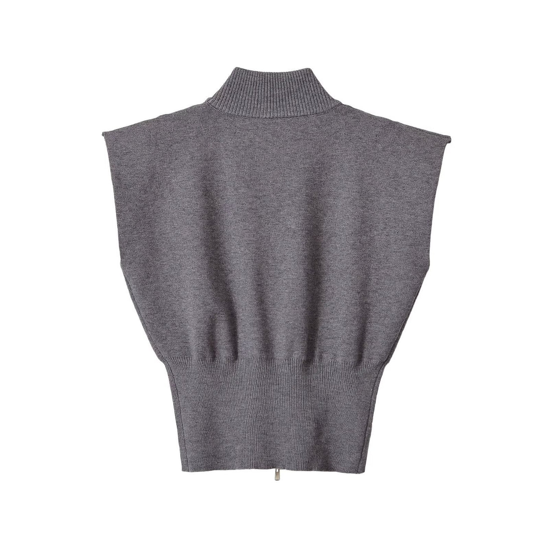 Sleeveless stand collar zip knit vest, photo 3