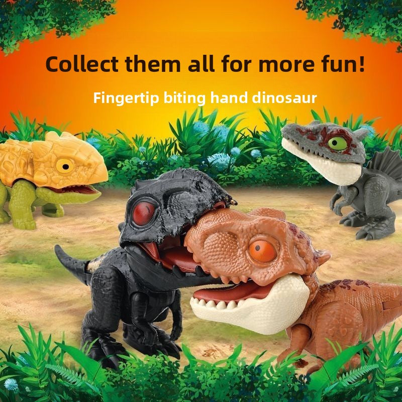 Finger-biting dinosaur and animal toy figure, additional photo 1