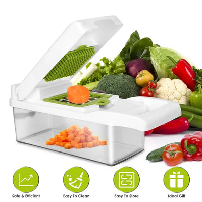 12-in-1 Vegetable Chopper Slicer Dicer with Container