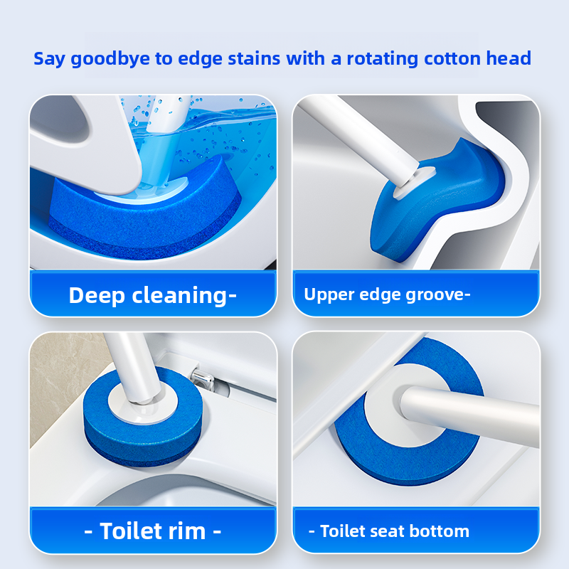 Disposable Toilet Brush Set with Wall-Mounted Holder and Refill Heads