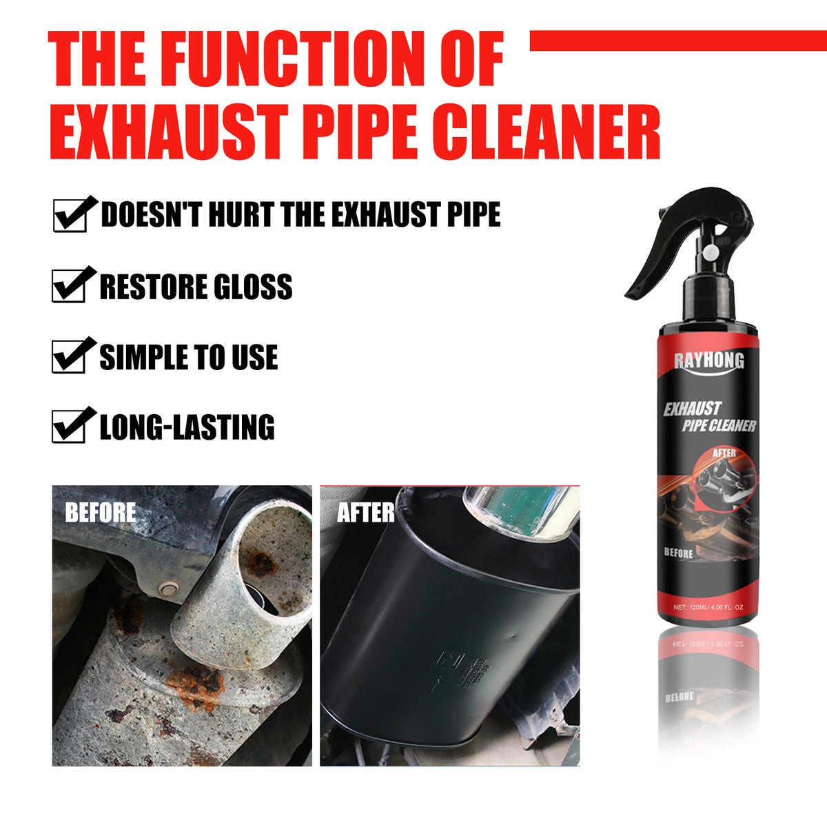 Automotive Exhaust Pipe Rust Remover and Maintenance Cleaner