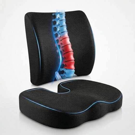 Ergonomic Memory Foam Lumbar and Seat Cushion Health & Wellness product image 5