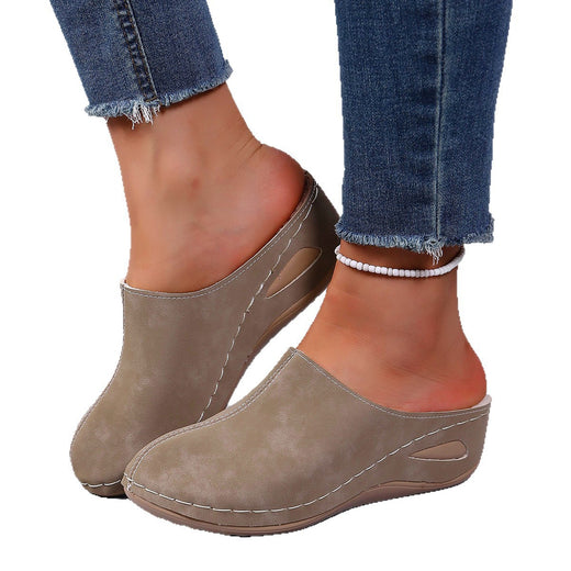 Womens Plush Wedge Slippers