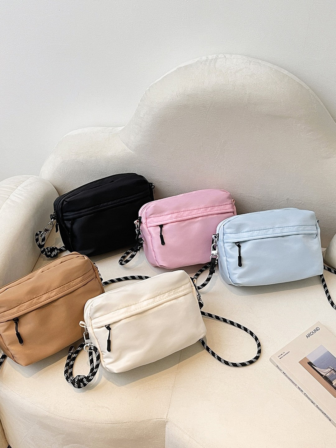 Women's lightweight nylon mini square crossbody camera bag, photo 5