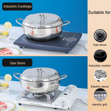 2.2L/3.4L Japanese Style Deep Fryer Gas Tempura Chicken French Fries Fryer Stainless Steel Cooking Pot Boiler with Thermometer