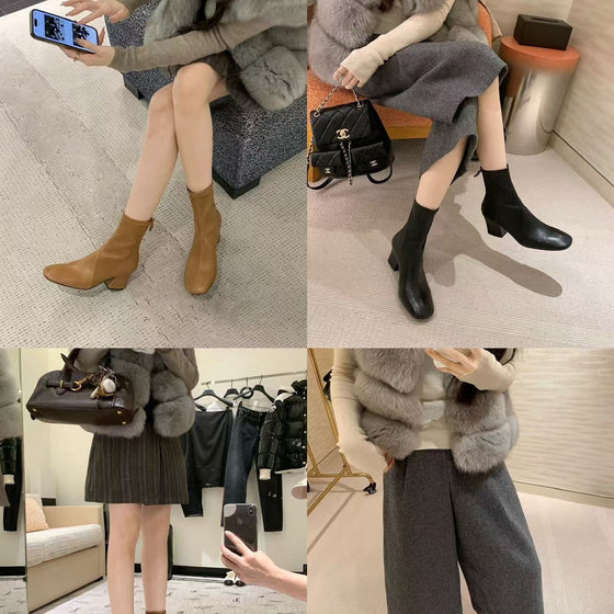 Women's knight boots with gold buckle, photo 4