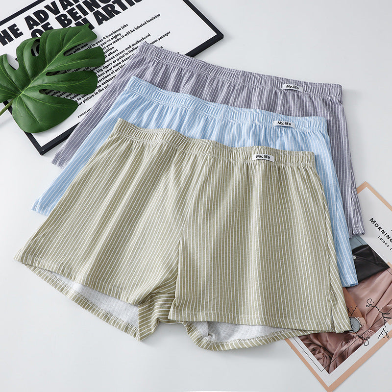 Men 100% Cotton Breathable Antibacterial Boxer Shorts