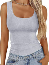 Womens Ribbed Sleeveless Tank Top