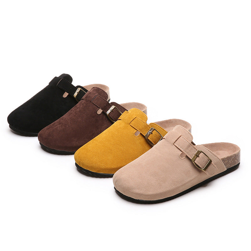 Unisex Cork Footbed Closed-Toe Slippers