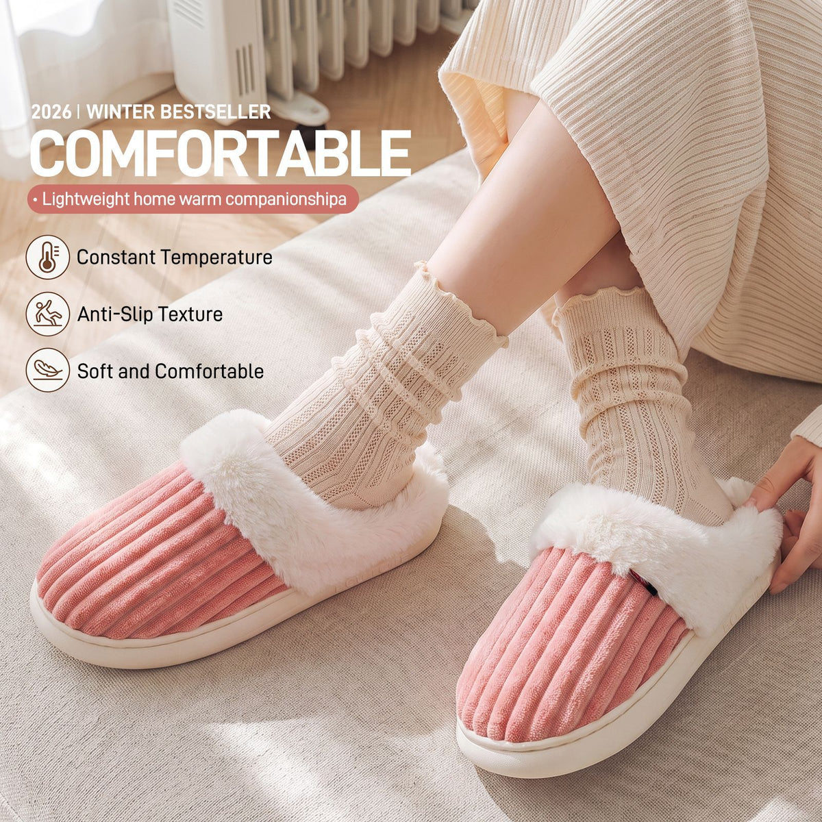 Womens Plush Indoor Slippers