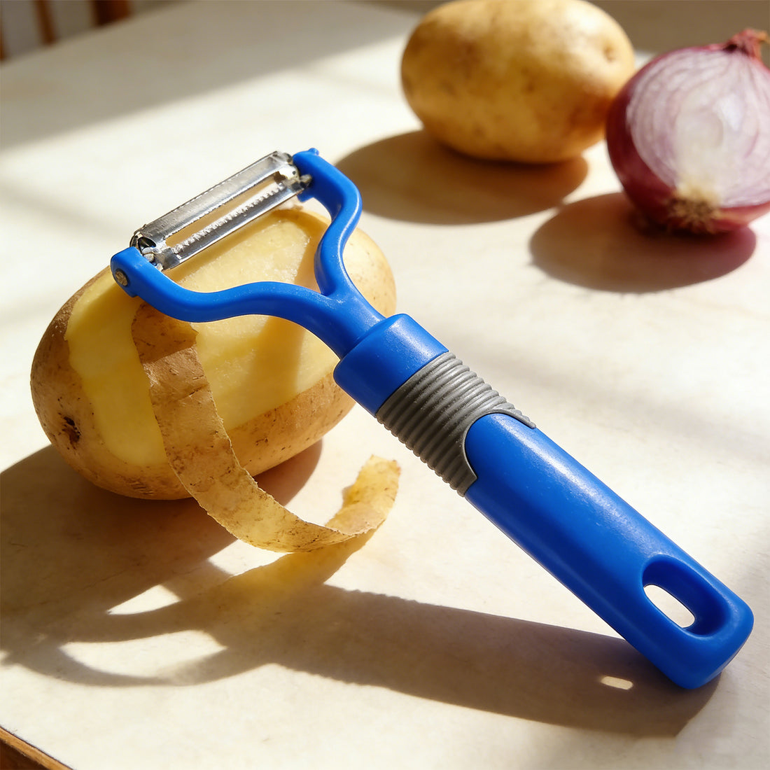Vegetable peeler ergonomic handle grip