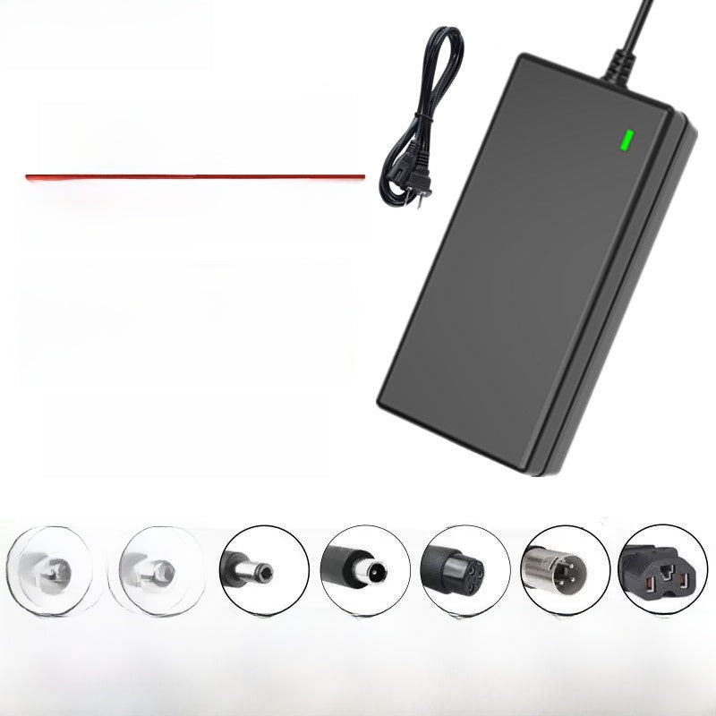 54.6V 2A Smart Charger for 48V Lithium Battery Packs with Multiple Plugs and Connector Heads