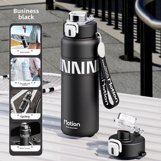 Stainless Steel Double Drink Thermos Cup with Carry Rope