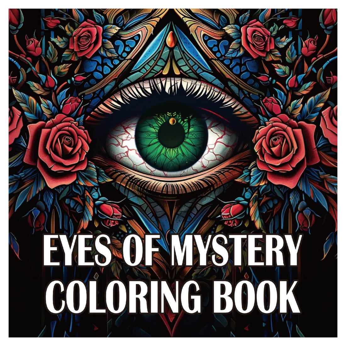 Square adult coloring book with mandala and fantasy designs, photo 7