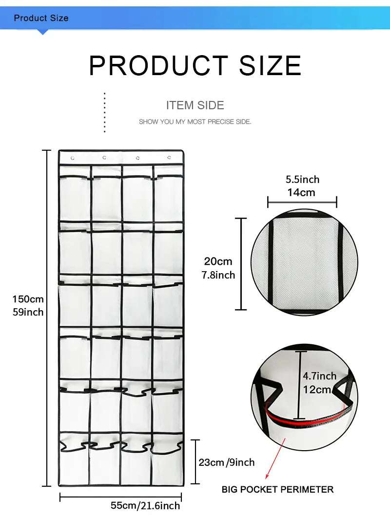 24-Pocket Over-the-Door Shoe Organizer