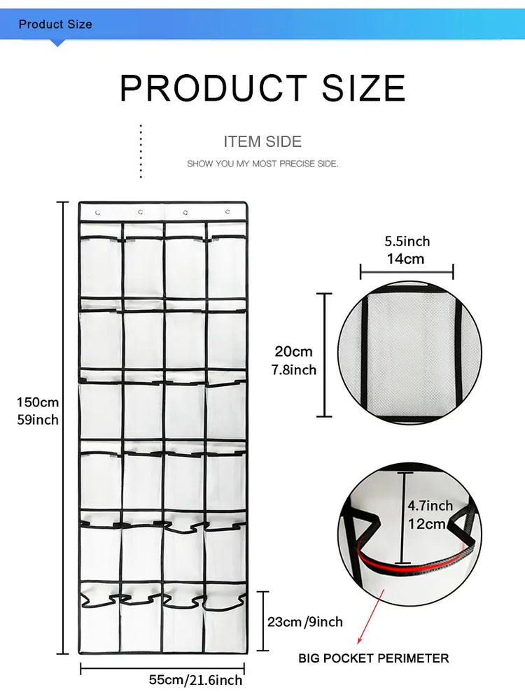24-Pocket Over-the-Door Shoe Organizer
