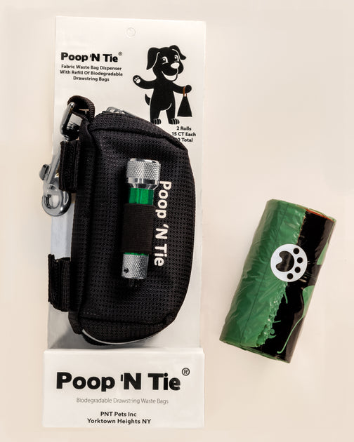Poop 'N Tie Fabric Waste Bag Dispenser with 2 Rolls