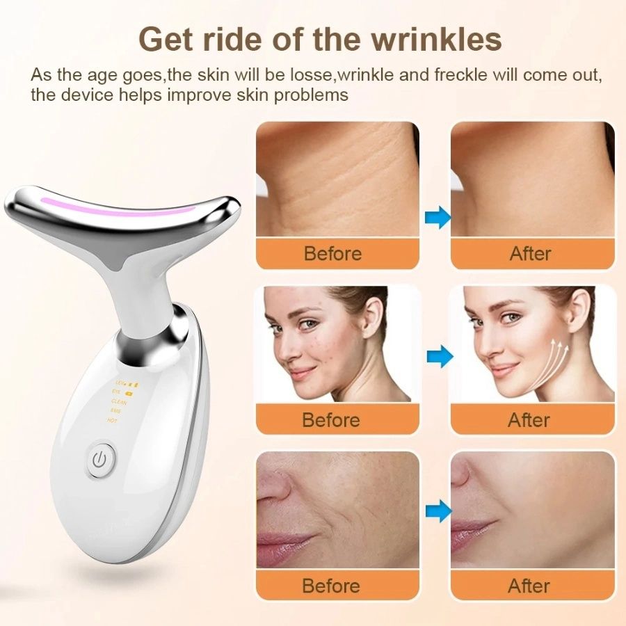 3-Color EMS Face & Neck Massager product photo