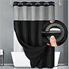 Waffle weave shower curtain fabric texture detail