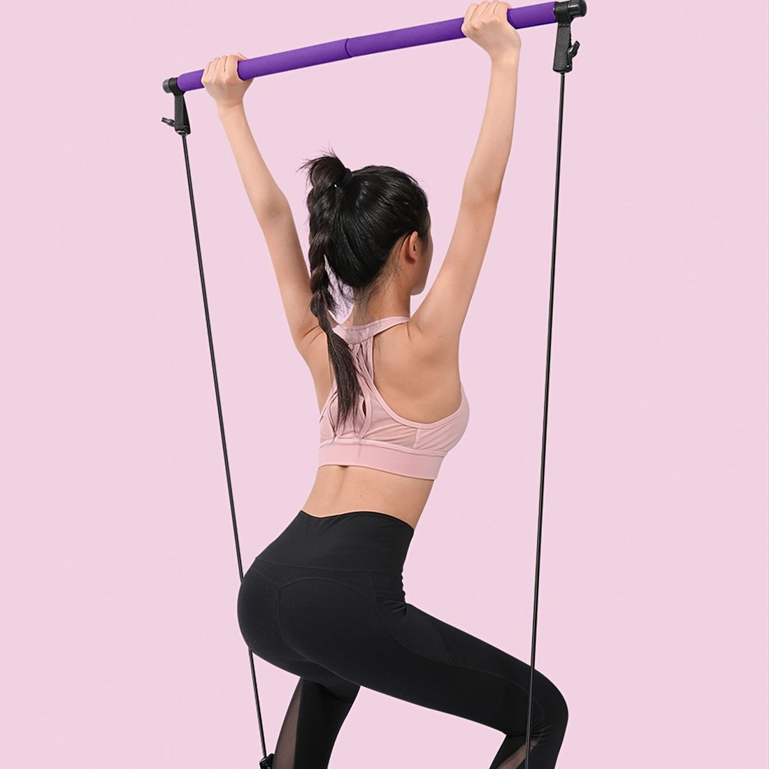 Resistance bar workout, arm curl exercise