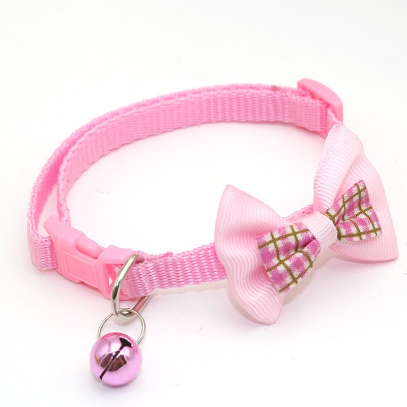 Adjustable breakaway cat collar in red with bow tie