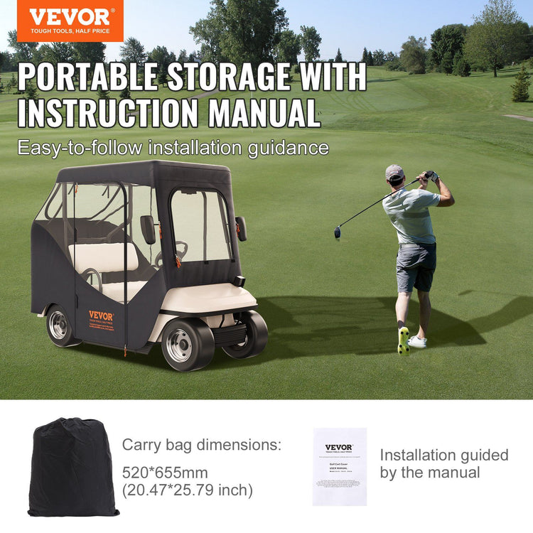 Golf cart cover fitment dimensions 58 x 36 x 58 inch