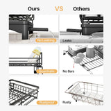Stainless steel dish rack with cutlery section