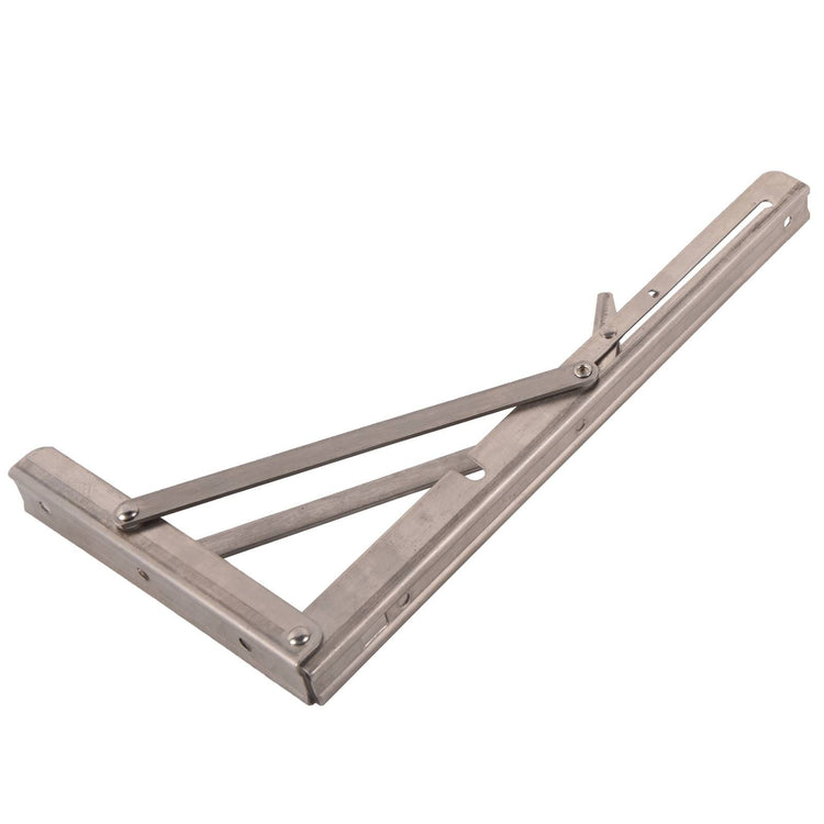 Heavy duty folding shelf bracket in garage installation