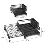Dish drying rack collapsed for compact storage