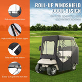 Golf cart cover full coverage installed on 2-passenger cart