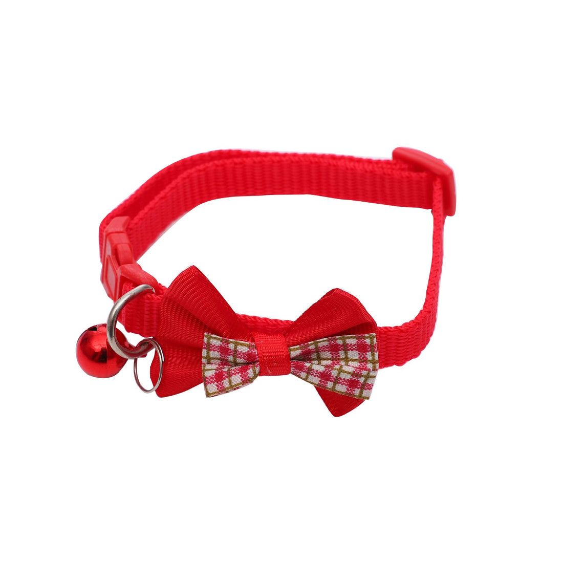 Cat collar bow tie close-up with safety bell