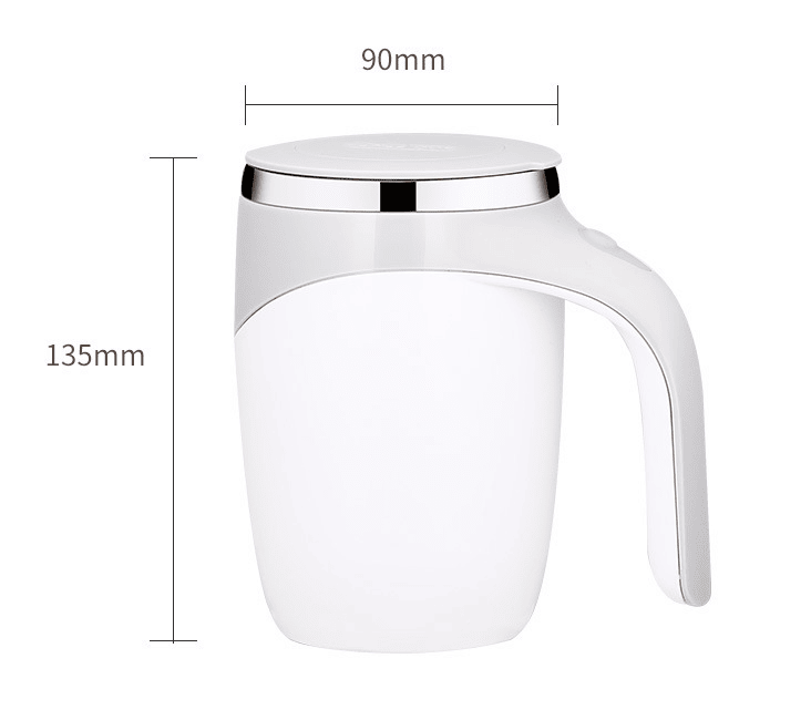 Self stirring mug interior view showing blade