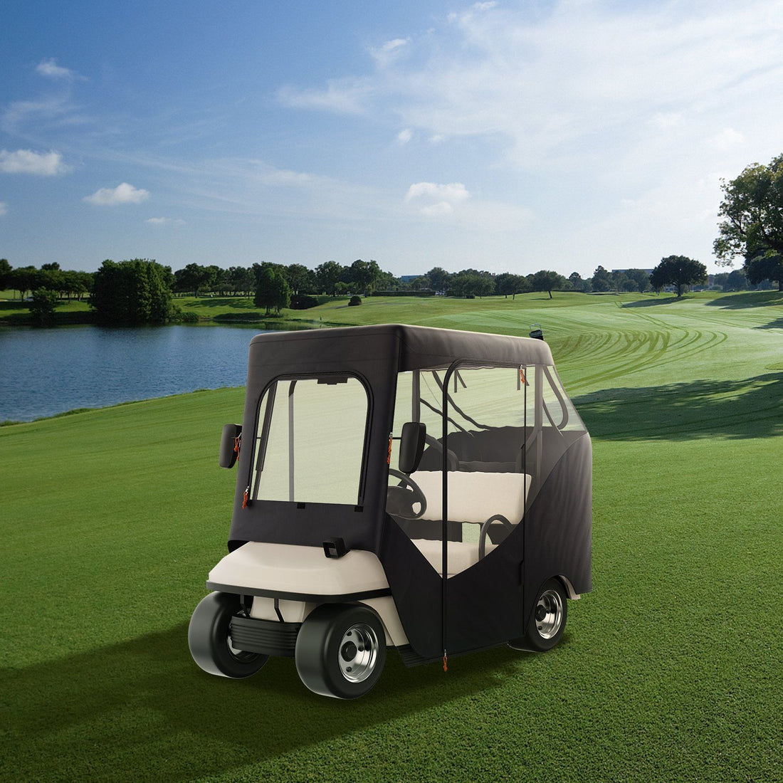 2-seater golf cart cover packaging contents