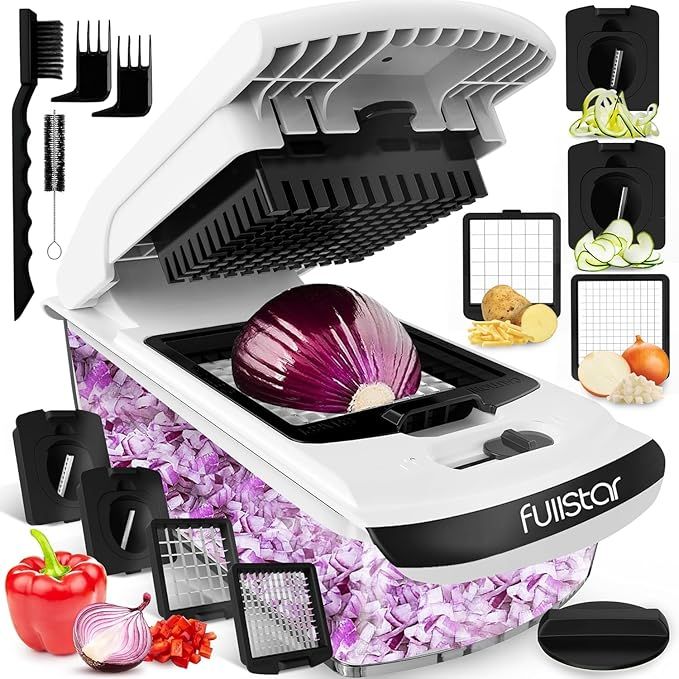 SlicePro 10-in-1 vegetable chopper with mandoline slicer and catch container